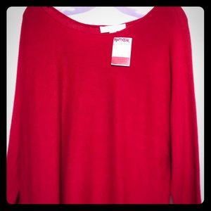 Women’s red long sleeve sweater